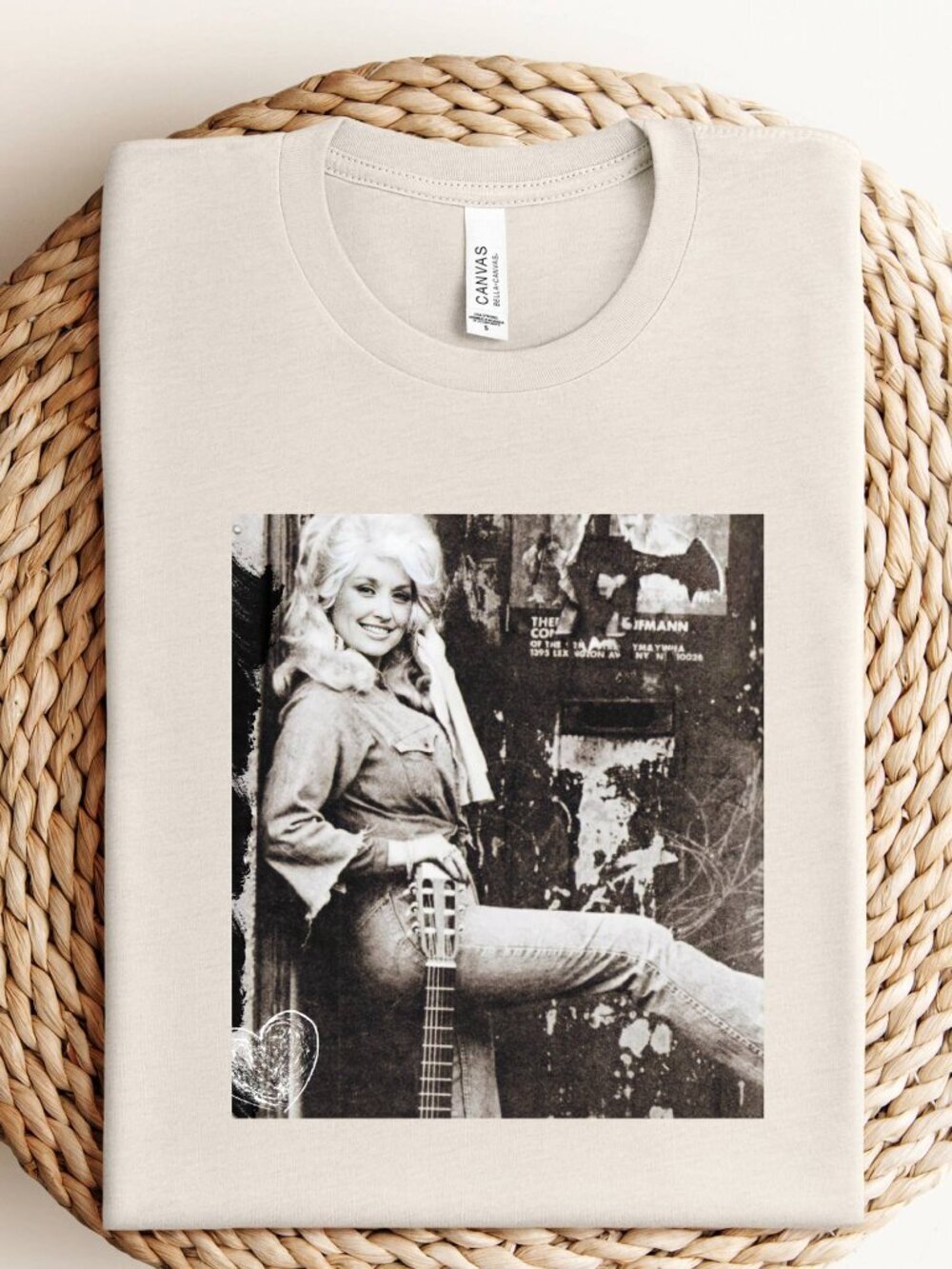 Dolly Parton Graphic Cream Short Sleeve Tee Black Vintage Photo Print
